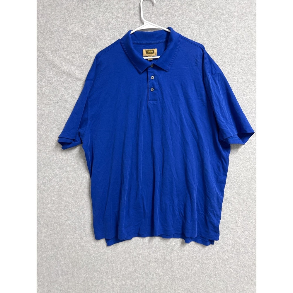 The Foundry Supply Co Polo Shirt Mens 3XL Blue Pima Cotton Side Slit Golf Tennis